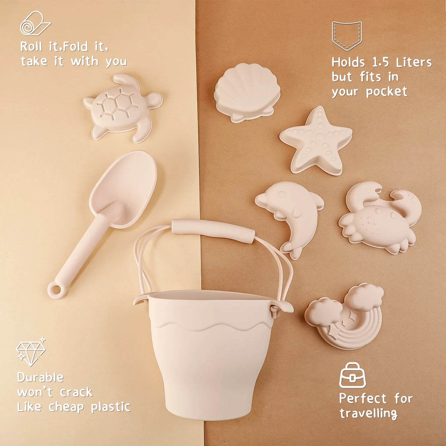 Silicone Beach Set™ - Strandemmer Zandavontuur - Siliconen Strandset